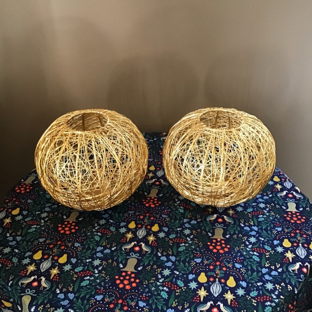 NWT Mackenzie Childs 2 sphere candle holders 6”